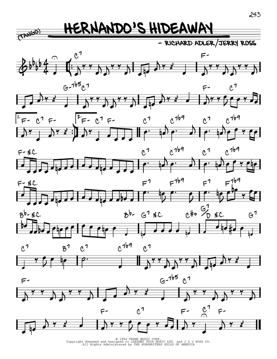 Hernando's Hideaway Piano scores gallery preview page 1
