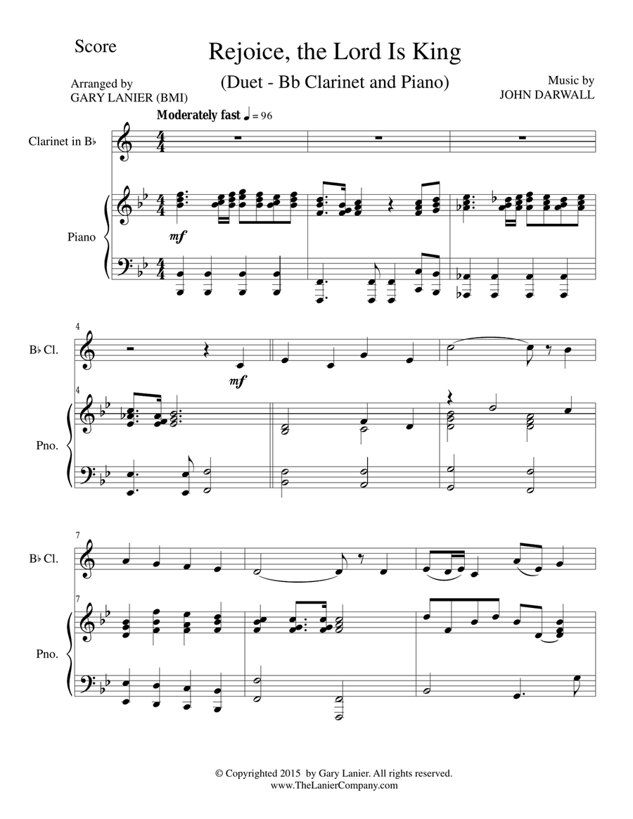 Gary Lanier: Hymns of the Cross & Victory (Duets for Bb Clarinet & Piano) Gary Lanier: Hymns of the Cross & Victory (Duets for Bb Clarinet & Piano) Woodwind Duet scores gallery preview page 2