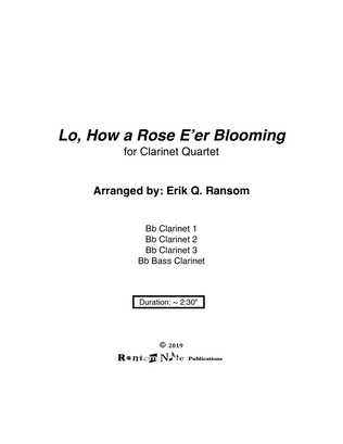 Lo, How a Rose E'er Blooming for Clarinet Quartet
