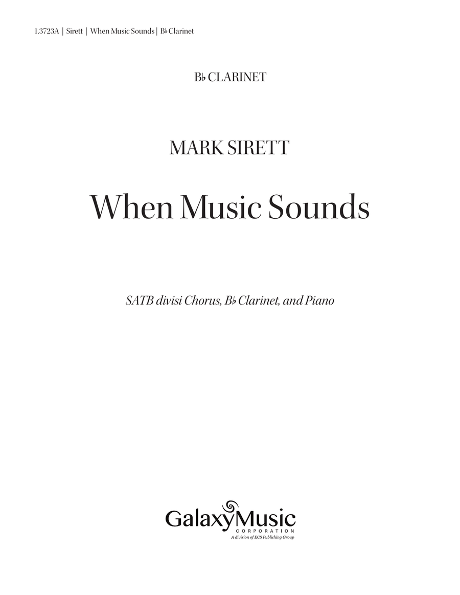 When Music Sounds (Downloadable Clarinet Part) Choir scores gallery preview page 1