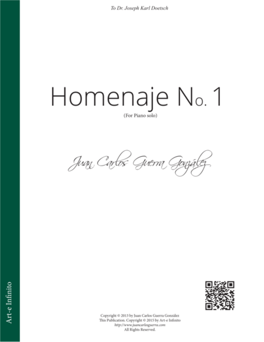 Homenaje No. 1 (Homage No. 1) Piano Solo scores gallery preview page 1