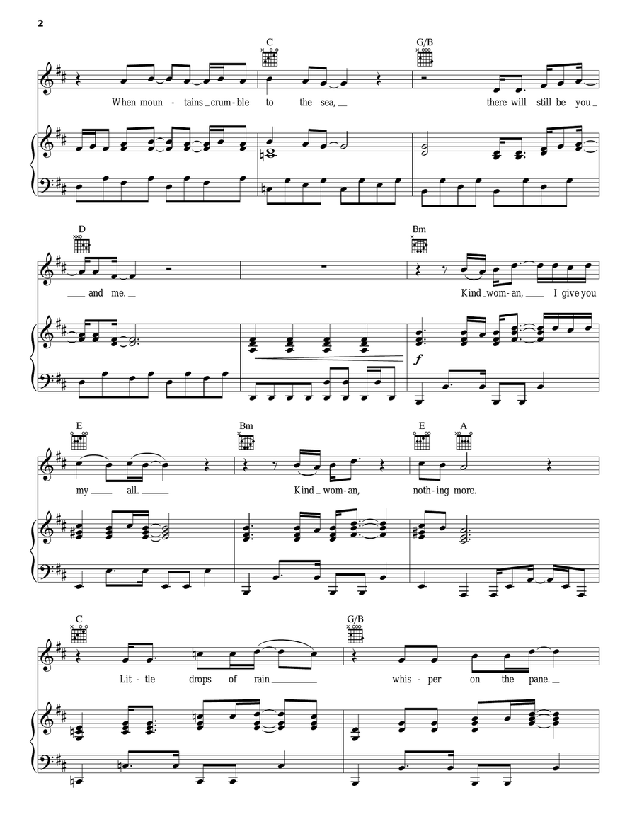 Thank You Piano, Vocal, Guitar scores gallery preview page 2