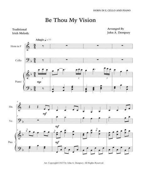 Be Thou My Vision (Trio for Horn in F, Cello and Piano) image number null