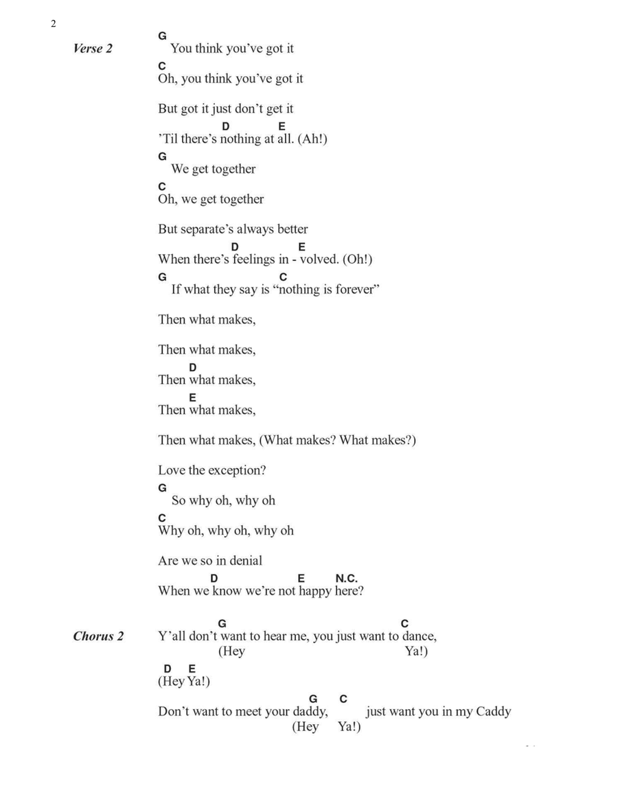 Hey Ya! Acoustic Guitar scores gallery preview page 2