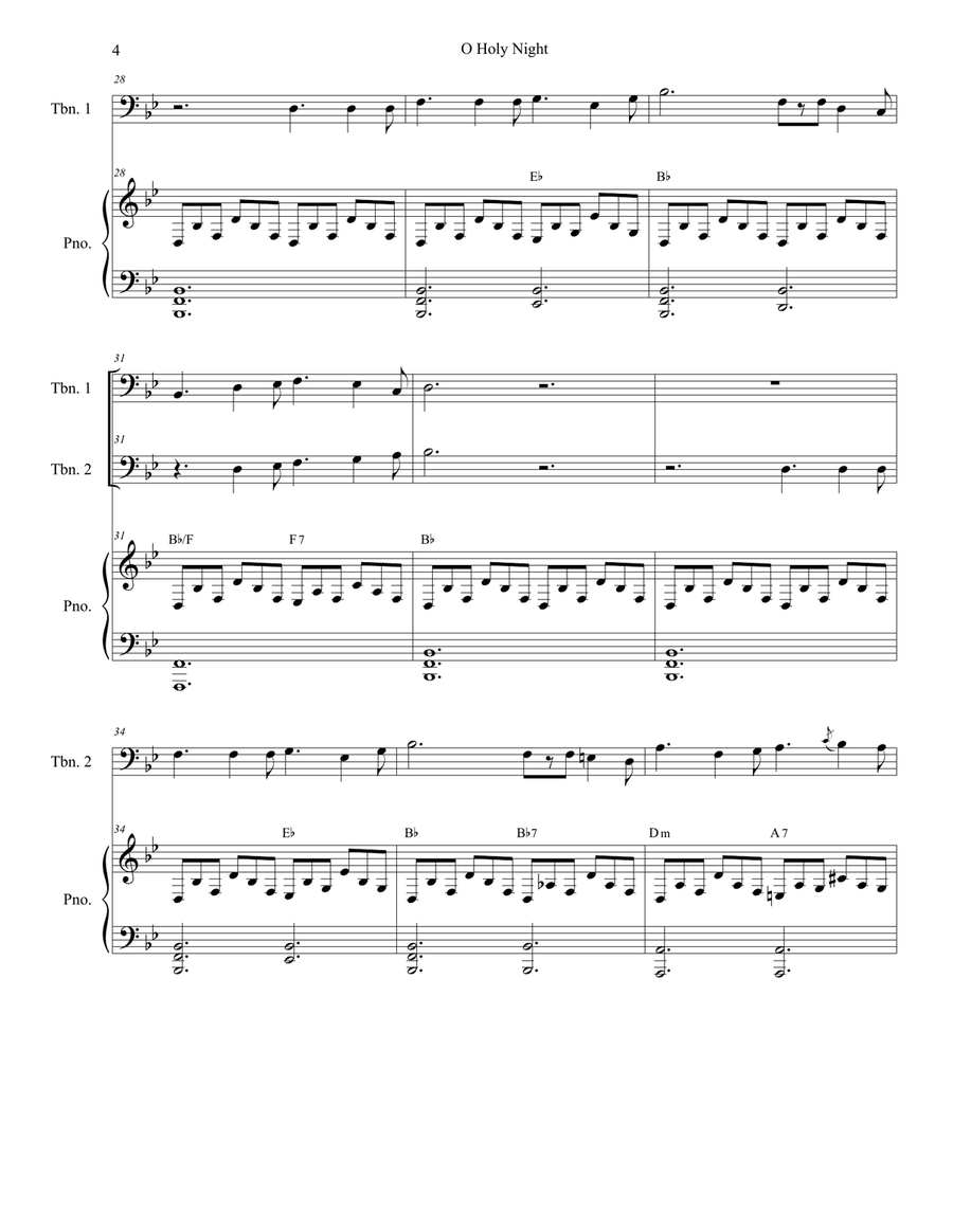 O Holy Night (Trombone Duet) Trombone Duet scores gallery preview page 5