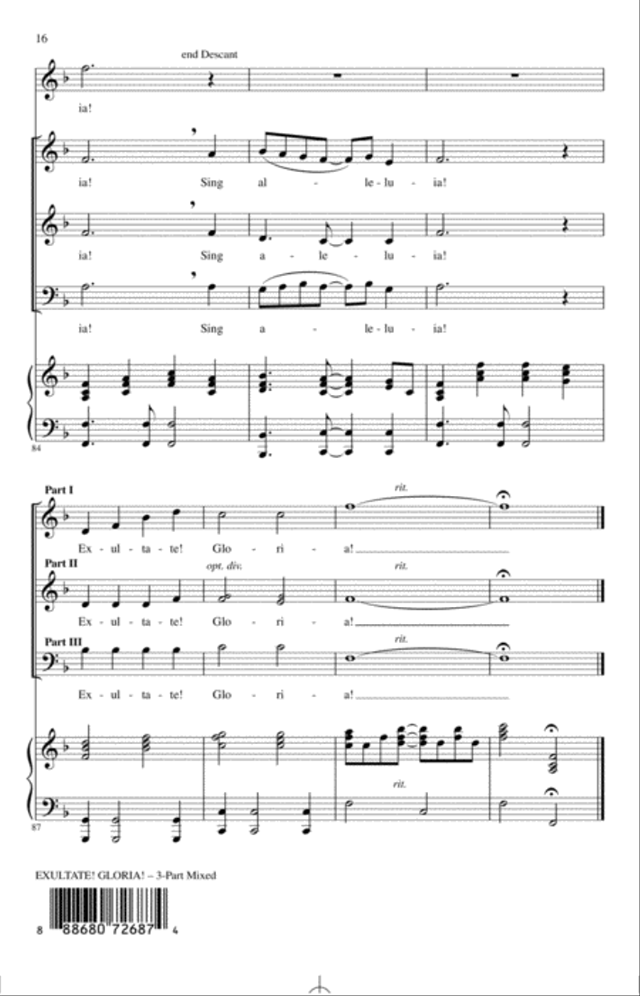 Exultate! Gloria! 3-Part scores gallery preview page 14