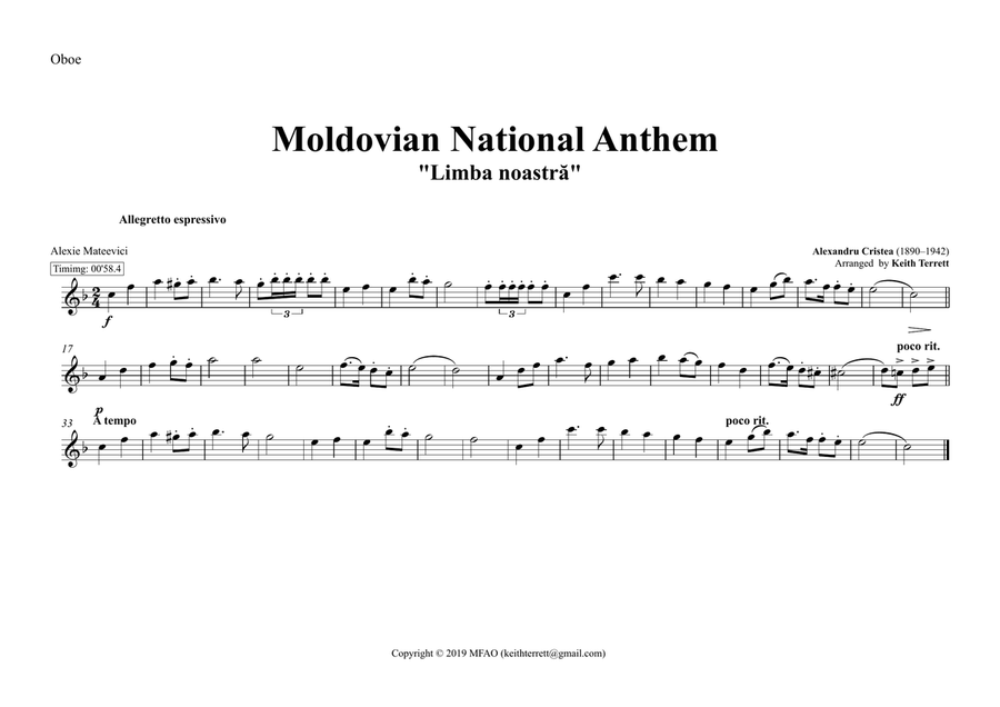 Moldovian National Anthem for Symphony Orchestra (Olympic National Anthem Series) Full Orchestra scores gallery preview page 6