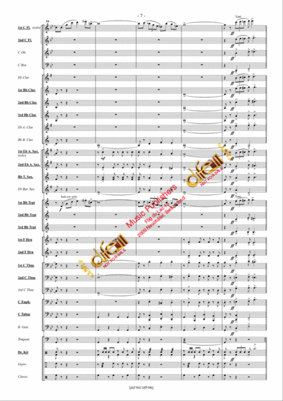 Harlem Nocturne Harlem Nocturne Concert Band scores gallery preview page 9
