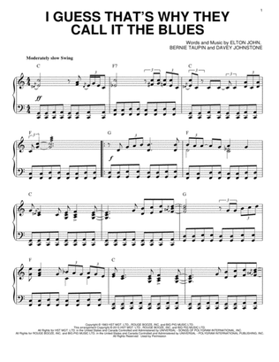 Book cover for I Guess That's Why They Call It The Blues [Jazz version] (arr. Brent Edstrom)