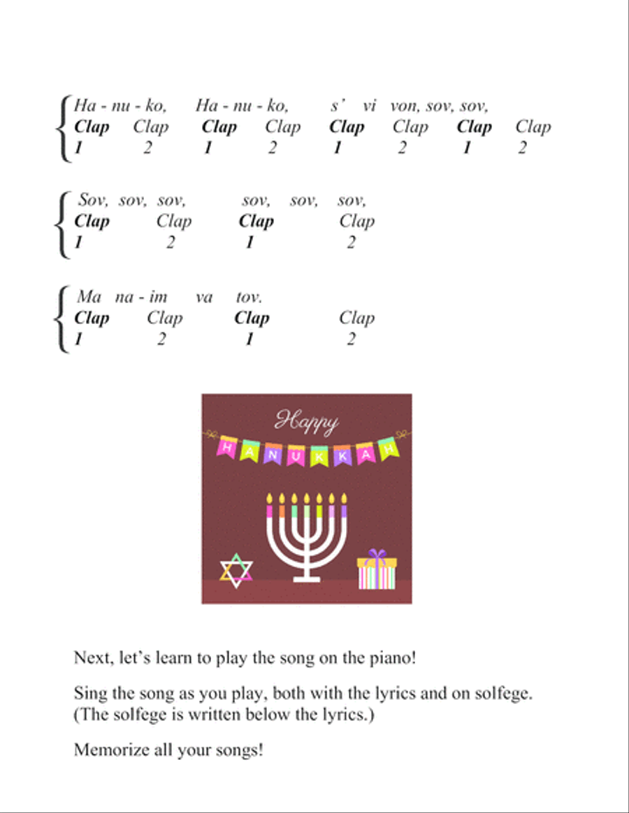 Hanuko Song (big letter notation) Voice scores gallery preview page 2