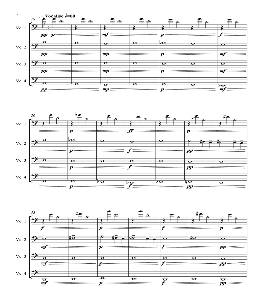 Koral & Vocalise for cello quartet image number null