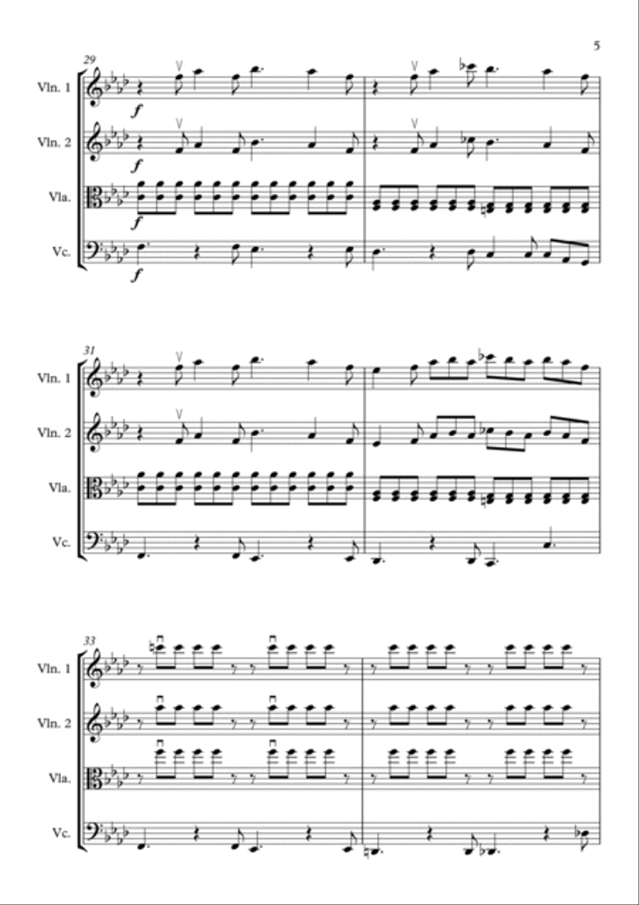 Feeling Good Feeling Good String Quartet scores gallery preview page 5