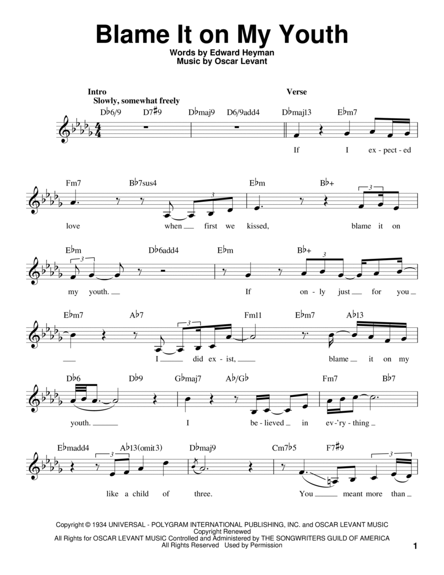Blame It On My Youth Voice scores gallery preview page 1