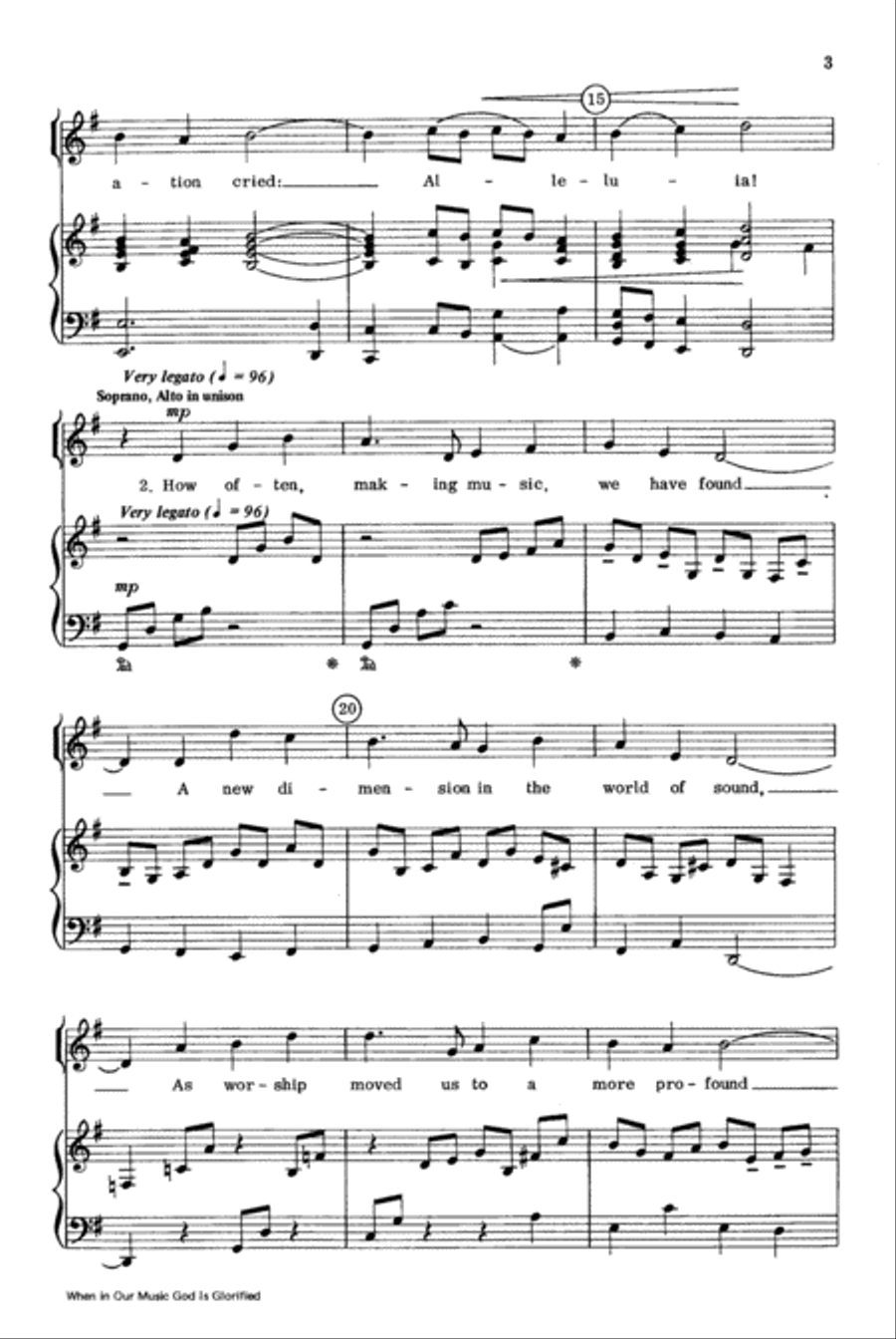 When in Our Music God Is Glorified 4-Part scores gallery preview page 3