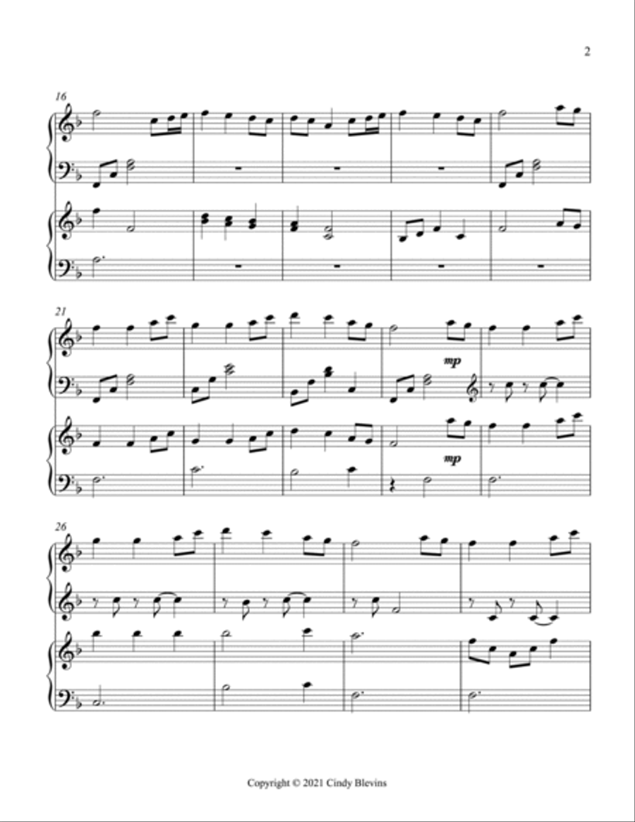 Come, Thou Fount Of Every Blessing, Harp and Piano Duet Harp scores gallery preview page 3