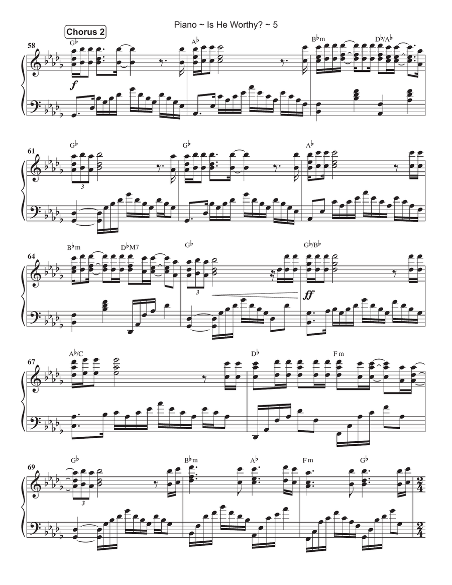 Is He Worthy? Piano Solo scores gallery preview page 6
