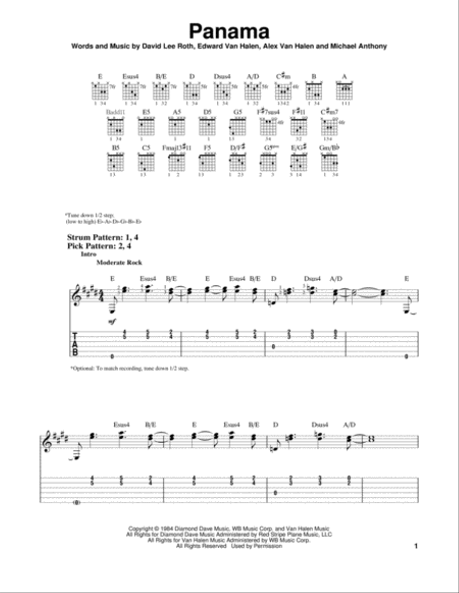Panama Acoustic Guitar scores gallery preview page 1