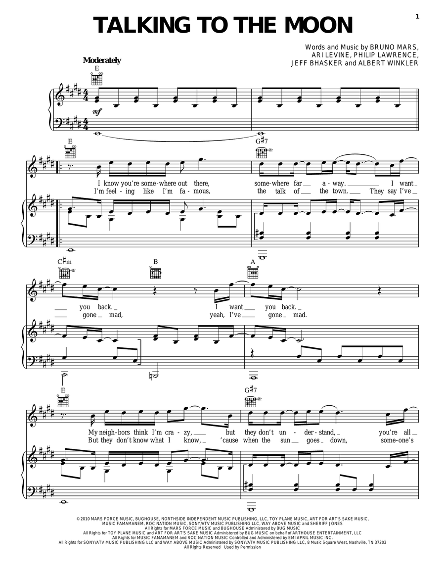 Talking To The Moon Acoustic Guitar scores gallery preview page 1