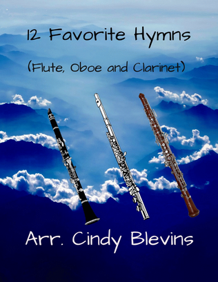 Book cover for 12 Favorite Hymns, for Flute, Oboe and Clarinet