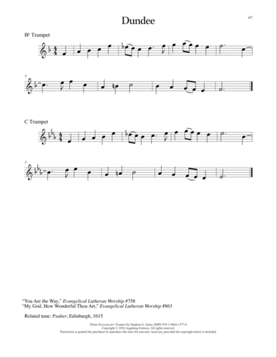 Hymn Descants for Trumpet C Trumpet scores gallery preview page 68