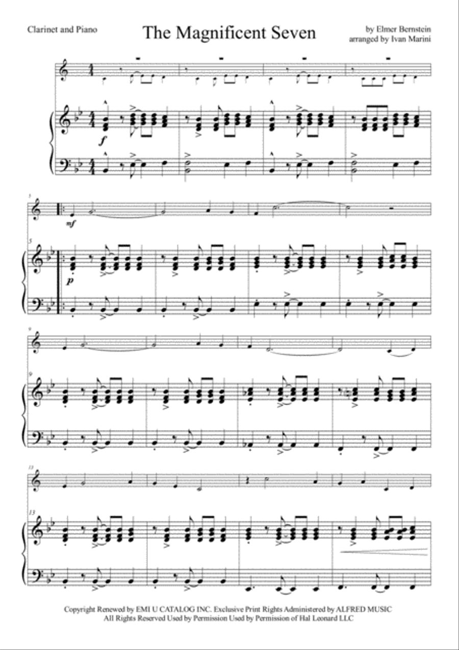 The Magnificent Seven Clarinet Solo scores gallery preview page 2