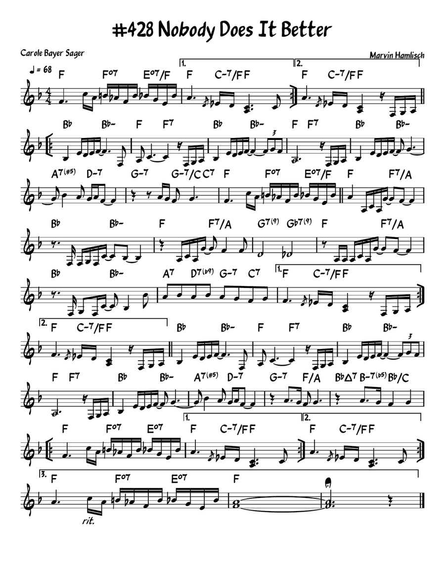 Nobody Does It Better Piano scores gallery preview page 1