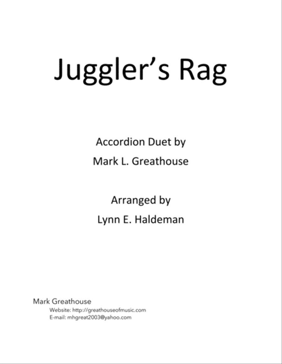 Juggler's Rag -- Accordion Duet Accordion scores gallery preview page 1