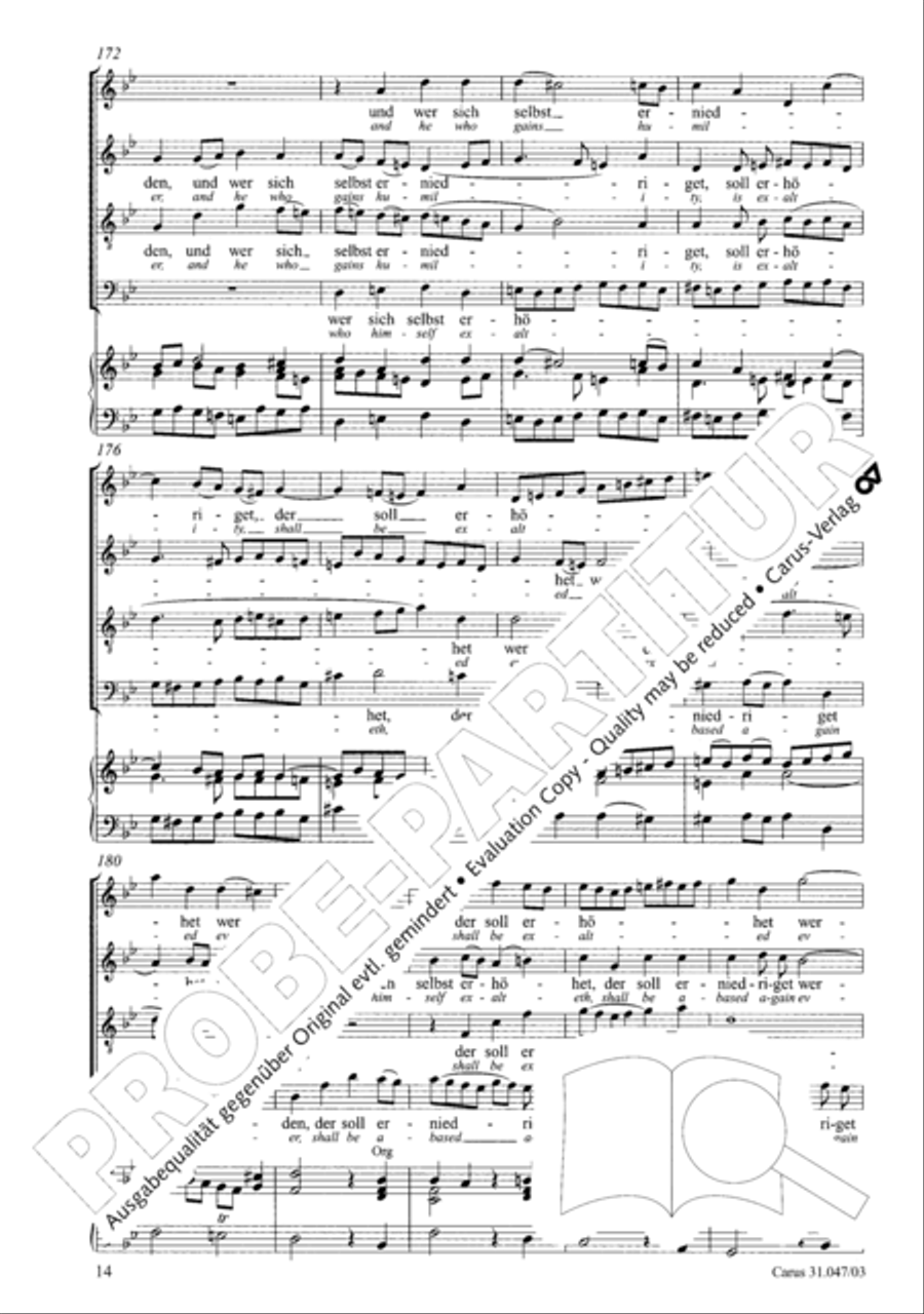 Who himself exalteth shall be abased again (Wer sich selbst erhohet, der soll erniedriget werden) 4-Part scores gallery preview page 15