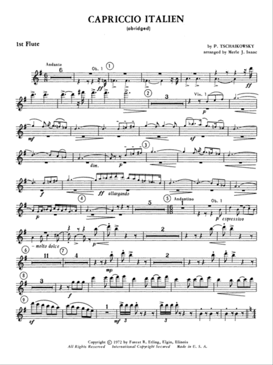 Capriccio Italienne: Flute Full Orchestra scores gallery preview page 1