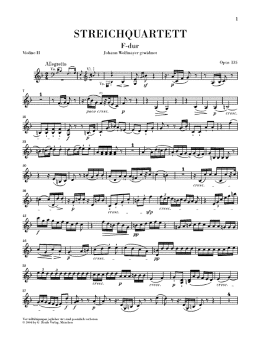 String Quartet F Major Op. 135 String Quartet scores gallery preview page 3
