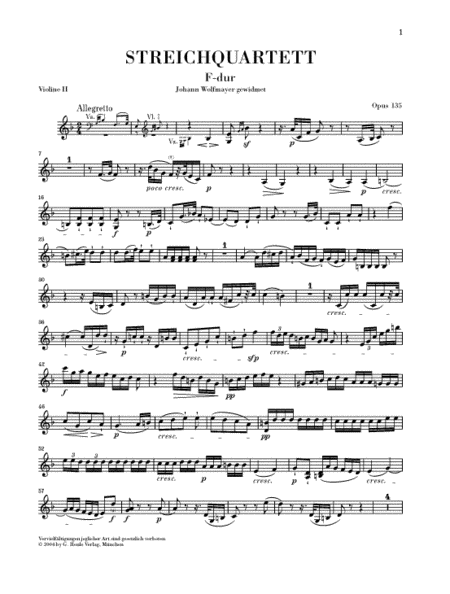 String Quartet F Major Op. 135