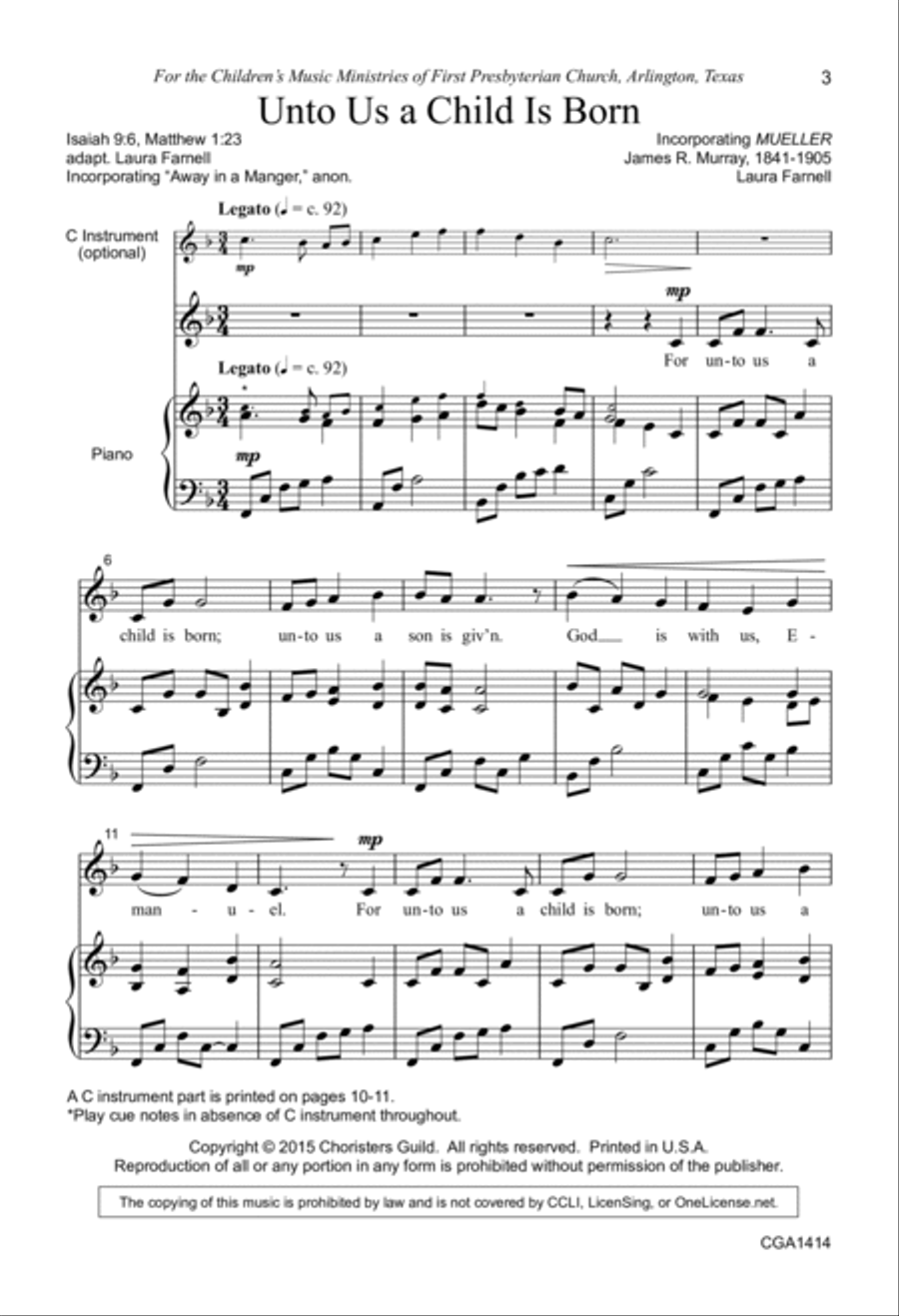 Unto Us a Child Is Born 2-Part scores gallery preview page 2