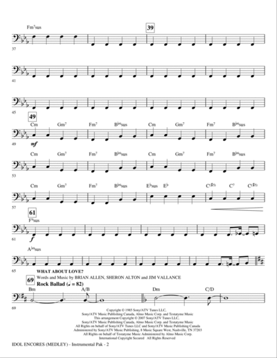 Idol Encores (Medley) - Bass Choir scores gallery preview page 2