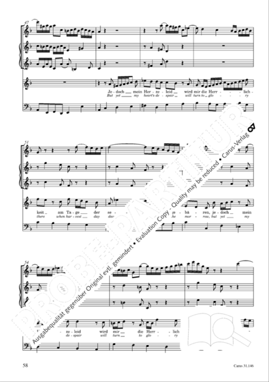 Through bitter tribulation we enter into God's kingdom (Wir mussen durch viel Trubsal in das Reich Gottes eingehen) 4-Part scores gallery preview page 59