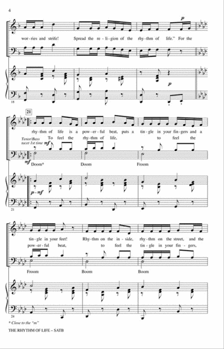 The Rhythm of Life Choir scores gallery preview page 4