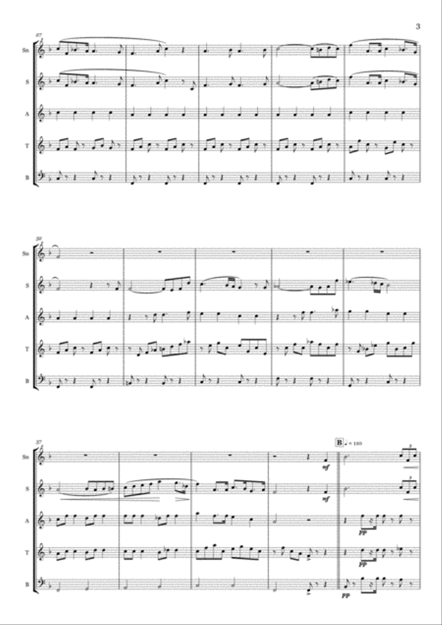 Giuseppe Verdi - Aida - Triumphal March - for recorder quintet Small Ensemble scores gallery preview page 3