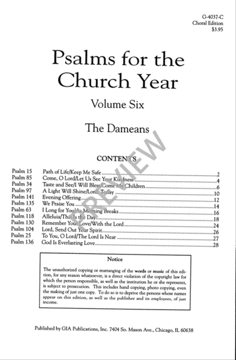 Psalms for the Church Year - Volume 6, Choral Refrains