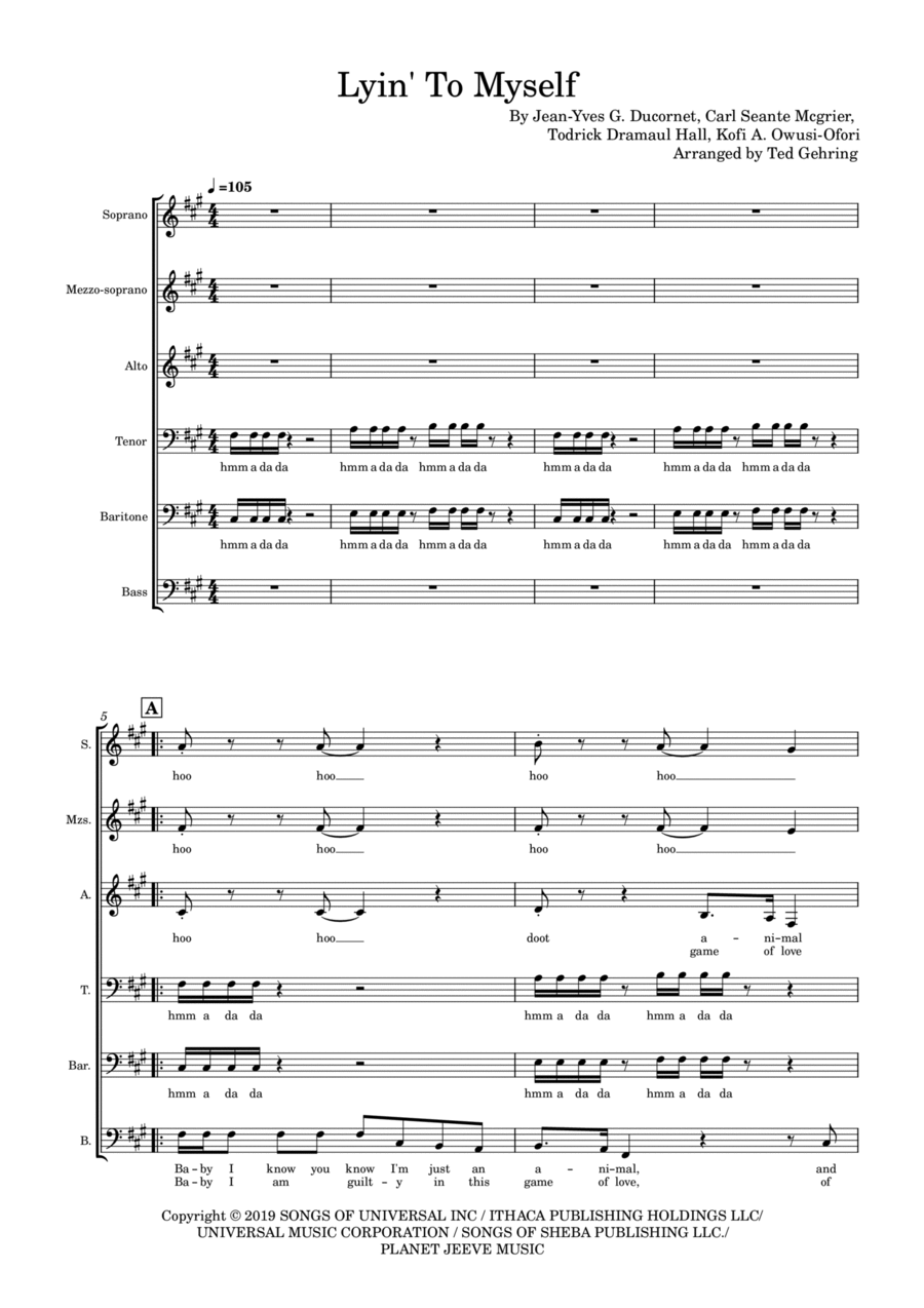 Lyin' To Myself A Cappella scores gallery preview page 1