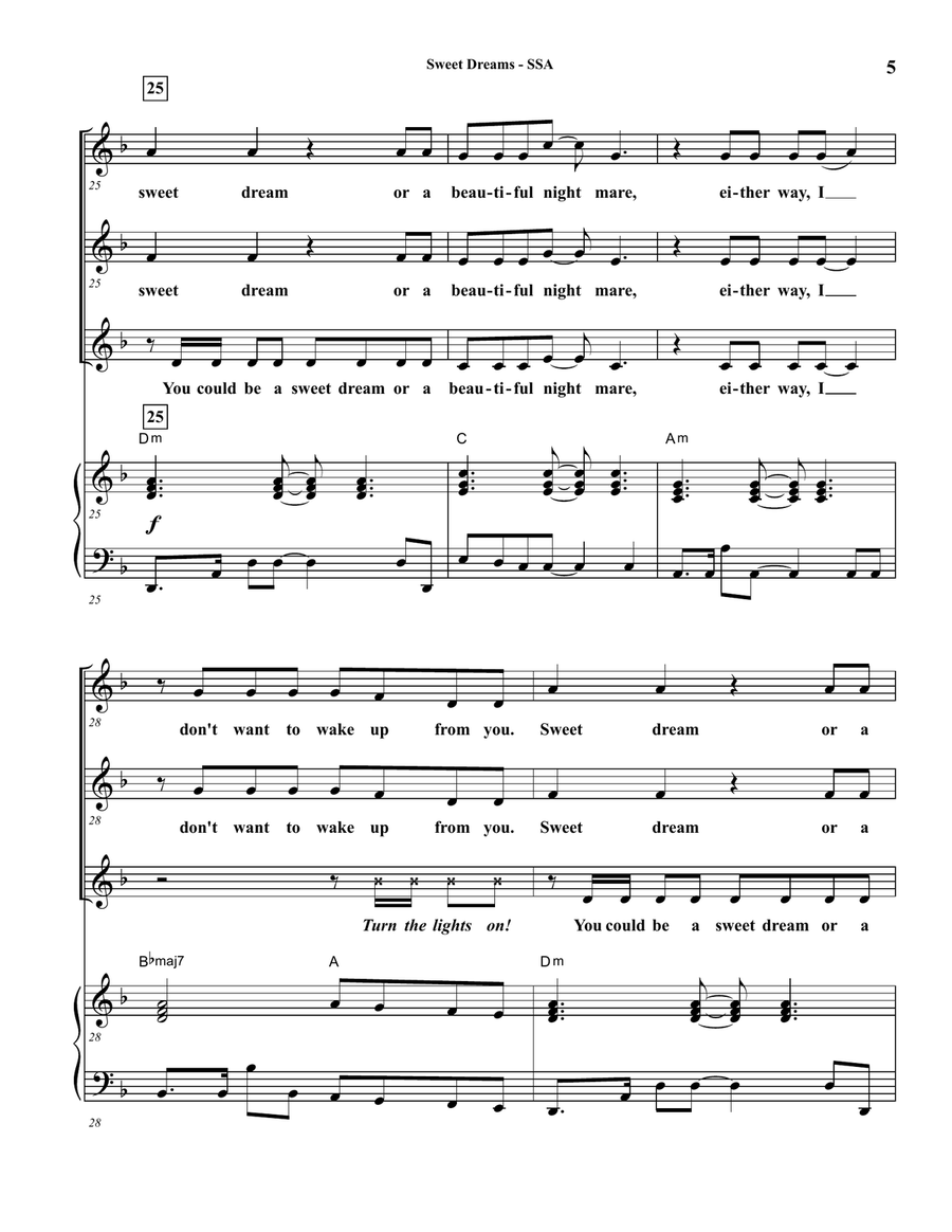 Sweet Dreams SSA scores gallery preview page 5