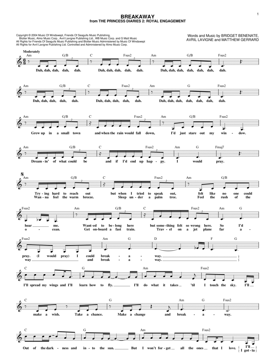 Breakaway Piano scores gallery preview page 1