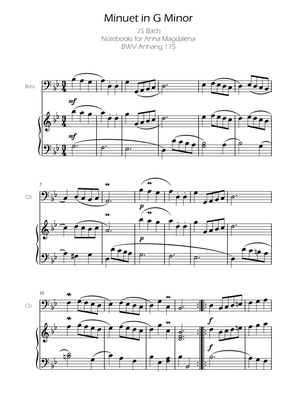 Minuet in G minor BWV Anh. 115 - Bach - Bass