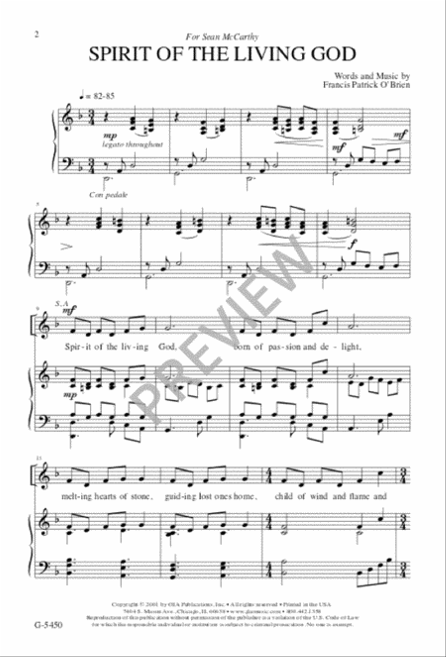 Spirit of the Living God Spirit of the Living God 4-Part scores gallery preview page 2