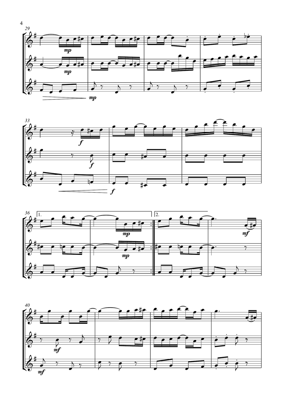 The Entertainer. For Flute Trio Flute Trio scores gallery preview page 4