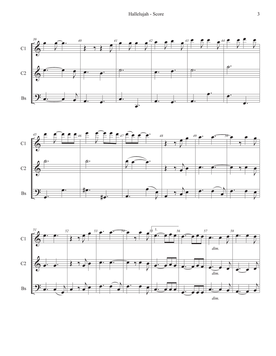 Hallelujah Small Ensemble scores gallery preview page 3