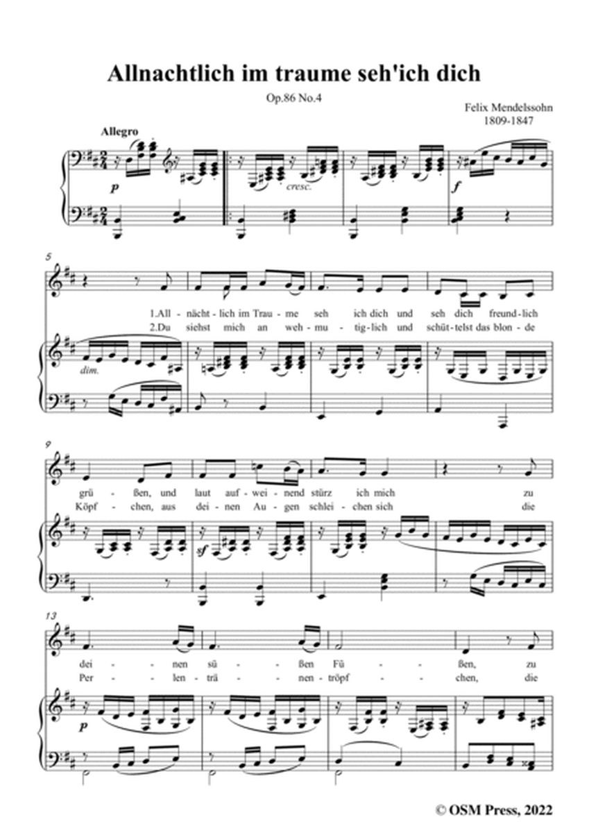 Mendelssohn-Allnachtlich im traume sehich dich,Op.86 No.4,in b minor