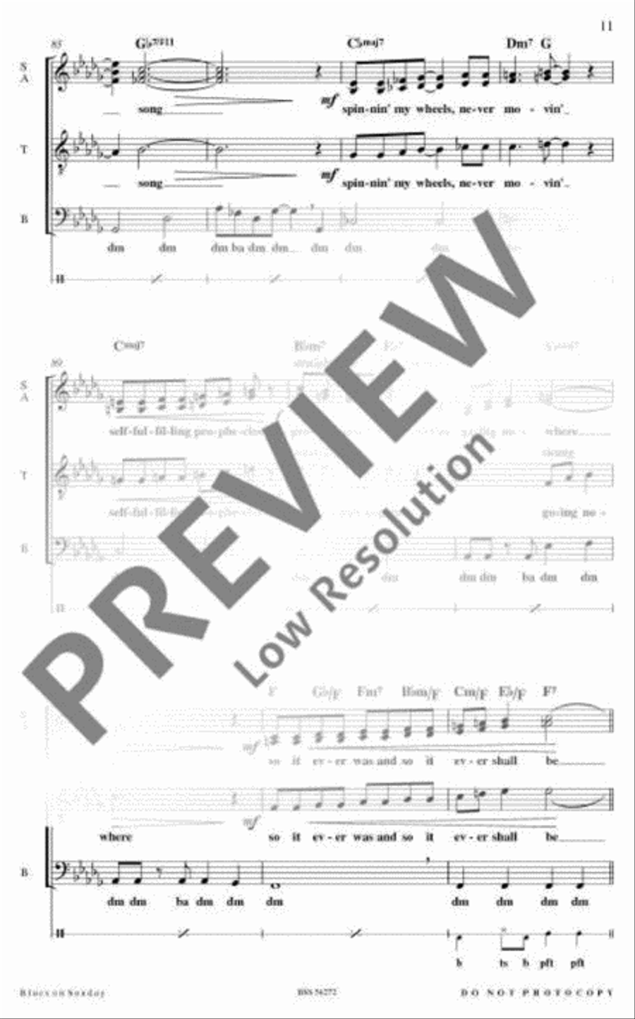 Blues on Sunday 4-Part scores gallery preview page 12