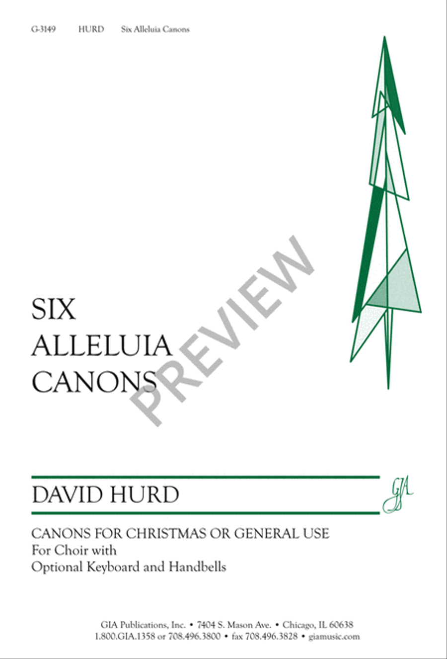Six Alleluia Canons 4-Part scores gallery preview page 2