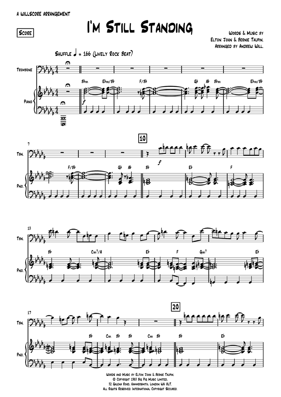 I'm Still Standing Piano scores gallery preview page 1