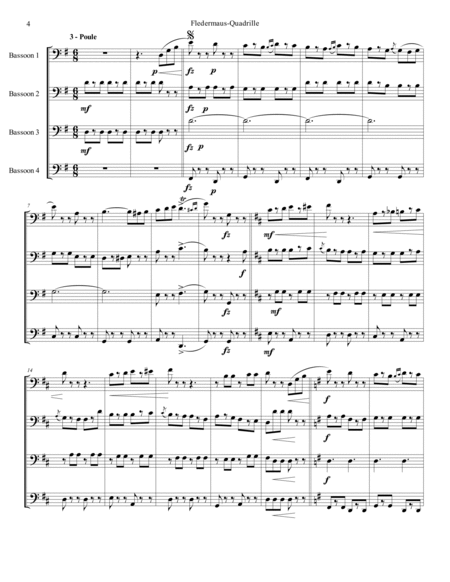 Fledermaus-Quadrille Op. 363 for bassoon quartet