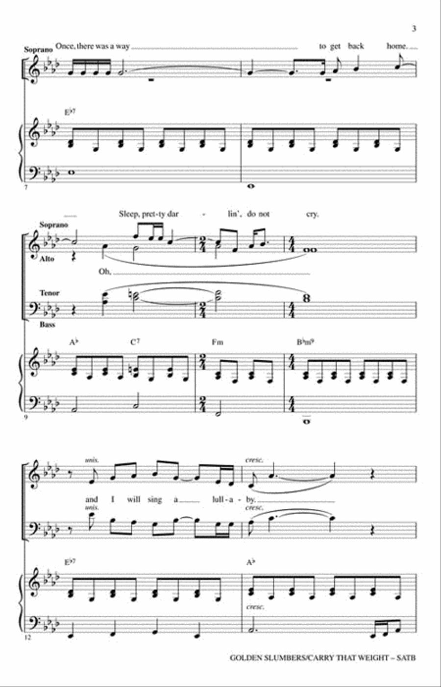 Golden Slumbers/Carry That Weight 4-Part scores gallery preview page 3